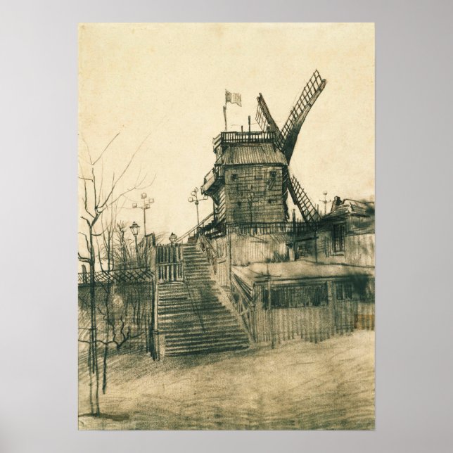 Poster Van Gogh - Moulin De La Galette (Frente)