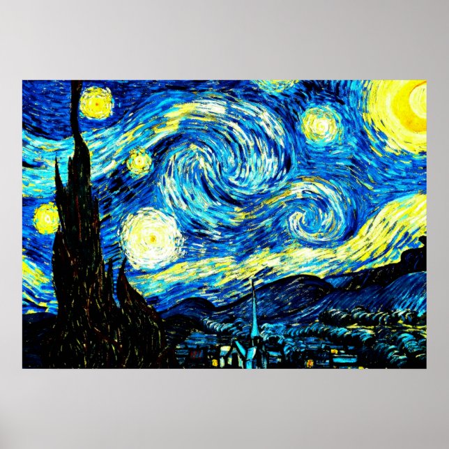 Póster Van Gogh: Noite Estrelada (Frente)