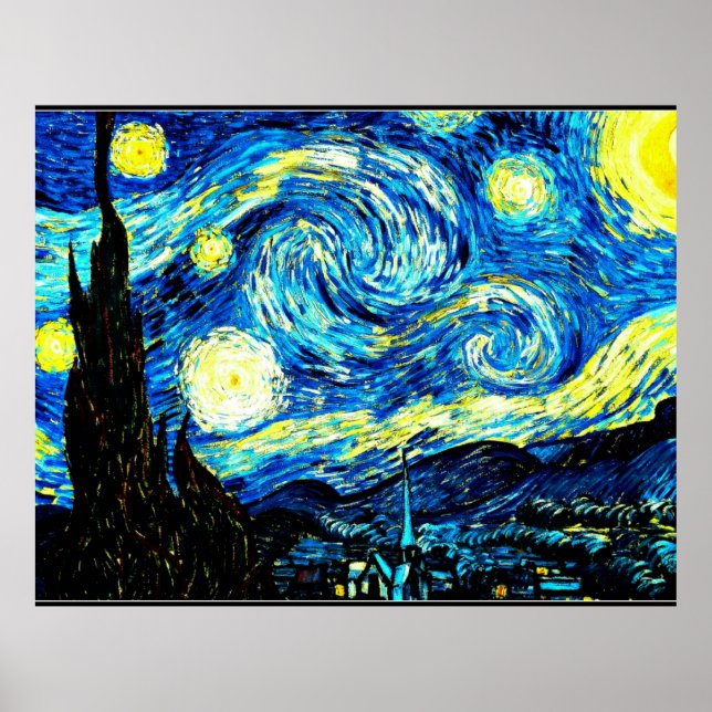 Poster Van Gogh - Noite Estrelada (Frente)