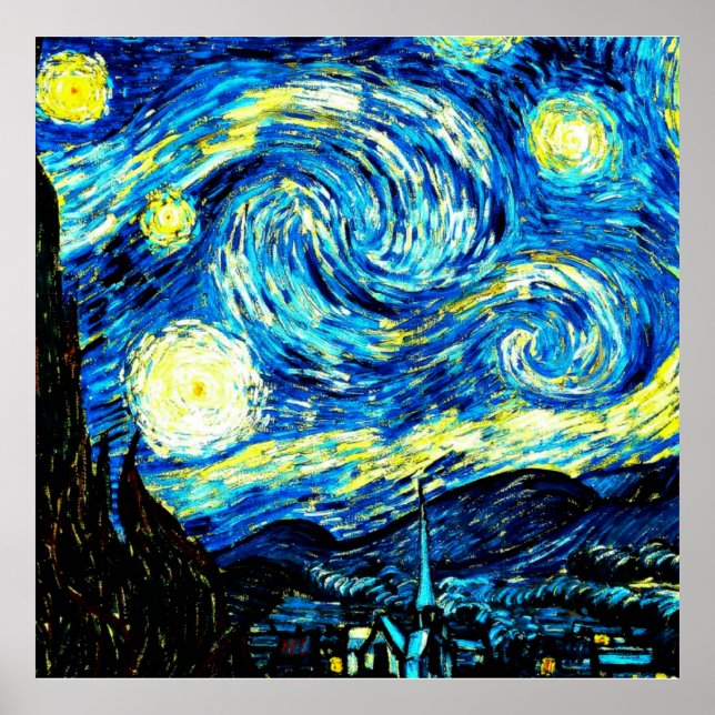 Poster Van Gogh - Noite Estrelada (Frente)