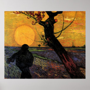 Poster Van Gogh; O Semeador, Agricultor Camponês Vintage