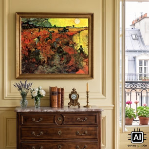 Póster Van Gogh, O Vineyard Vermelho, Impressionismo Vint