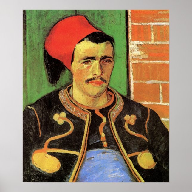 Poster Van Gogh, O Zouave, Impressionismo Vintage Arte (Frente)