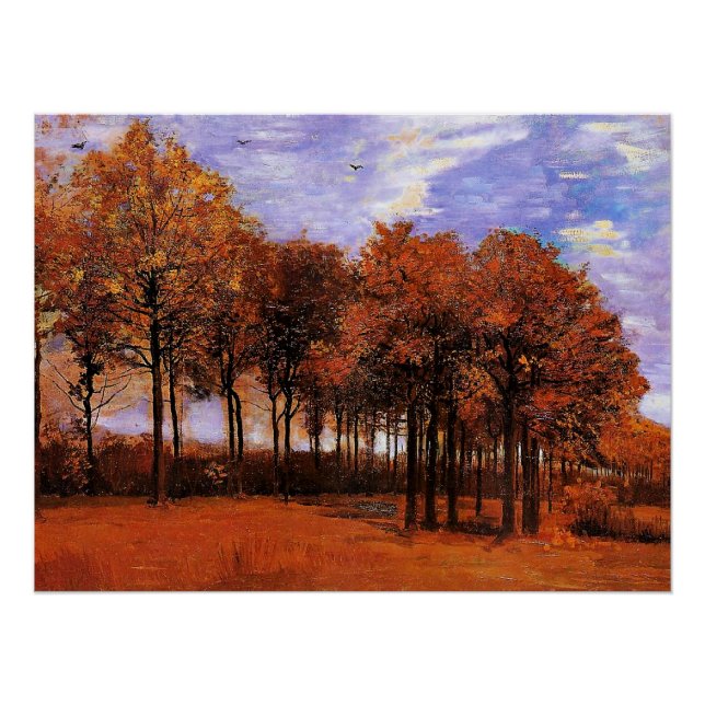Póster Van Gogh - Paisagem de Outono, (Frente)