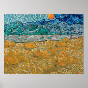 Poster Van Gogh - Paisagem noturna com Lua Ascensão