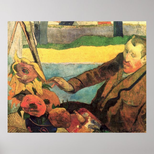 Poster Van Gogh Pintando Girassóis por Gauguin (Frente)