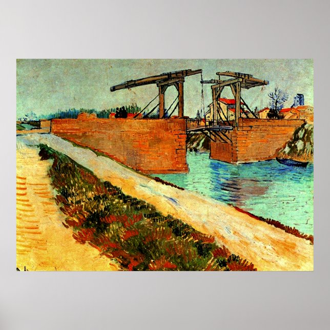 Poster Van Gogh - Ponte Langlois com Estrada (Frente)