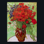 Poster Van Gogh - Poppies vermelhos e margaridas ainda vi<br><div class="desc">Ainda vivo,  papas vermelhos e margaridas por Van Gogh. Pintura de excelente intitulada "Ainda Vida Vermelhos Poppies e Visitas",  feita por Van Gogh.</div>