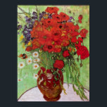 Poster Van Gogh - Poppies vermelhos e margaridas ainda vi<br><div class="desc">Ainda vivo,  papas vermelhos e margaridas por Van Gogh. Pintura de excelente intitulada "Ainda Vida Vermelhos Poppies e Visitas",  feita por Van Gogh.</div>
