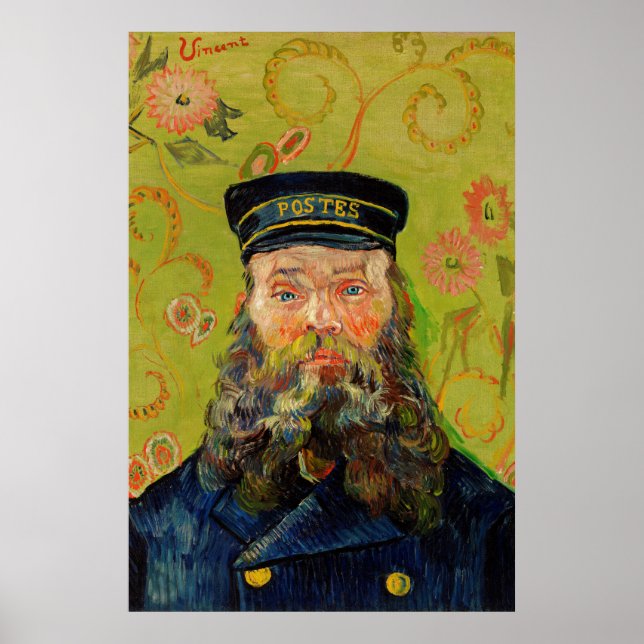 Poster Van Gogh Postman Retrato Pintando Antiga Arte Anti (Frente)