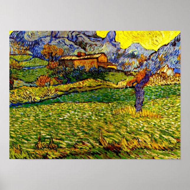 Poster Van Gogh - Prado nas Montanhas (Frente)