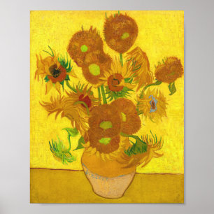 Póster Van Gogh Quinze Girassóis Em Uma Arte Bela Vaso