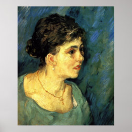 Poster Van Gogh, Retrato da Mulher em Azul, Arte Vintage