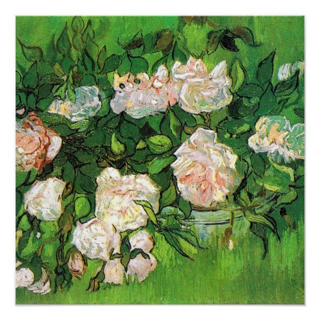 Póster Van Gogh - Rosas Rosa (Frente)