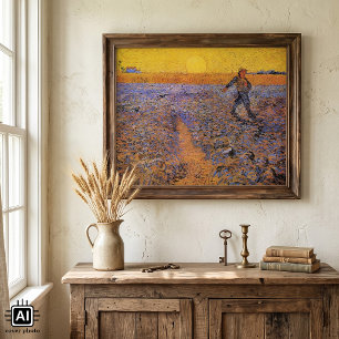 Póster Van Gogh, Sower, arte do impressionismo do vintage