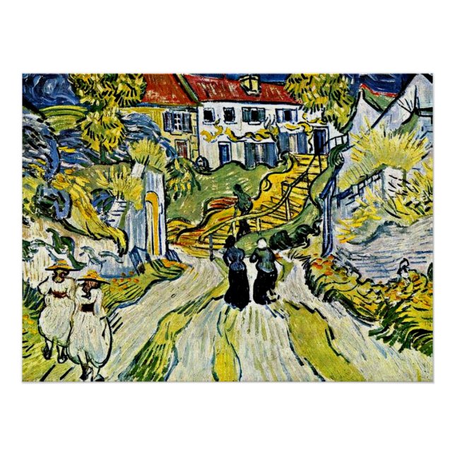 Póster Van Gogh - Stairway at Auvers, (Frente)
