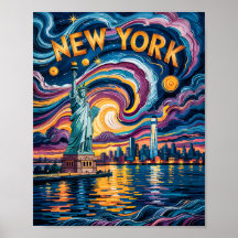 Van Gogh Starry Night New York Liberty Viagem