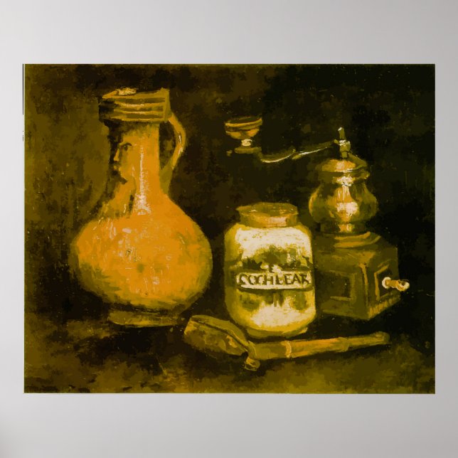 Poster Van Gogh Still Life with Coffee Mill, Pipe and Jug (Frente)