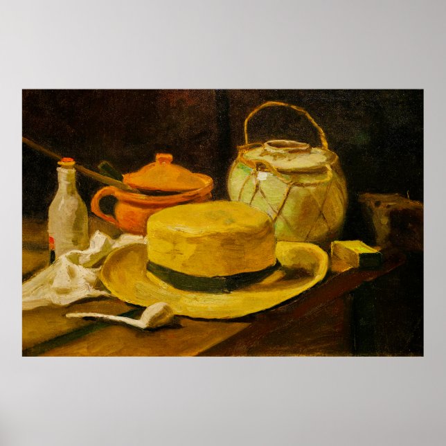 Poster Van Gogh Still Life with Straw Hat (Frente)