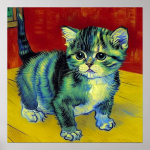 Poster Van Gogh Tabby Cat