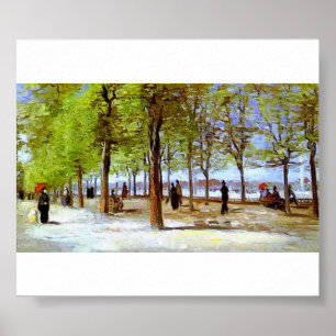 Póster Van Gogh - terraço no jardim de Luxembourg