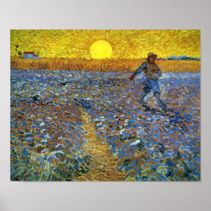 Poster Van Gogh - The Sower (Sower with Setting Sun)