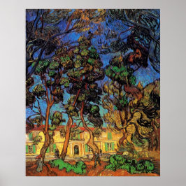 Póster Van Gogh Trees no Jardim, Hospital Santo Paul