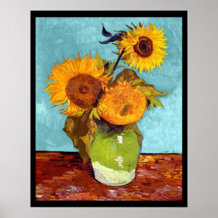 Poster Van Gogh - Três Girassóis Em Um Vaso - Arte Fina