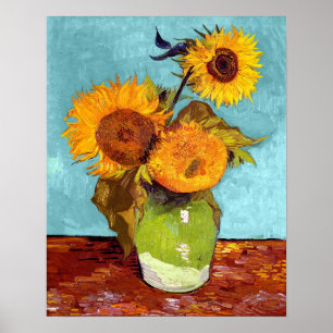 Poster Van Gogh - Três Girassóis Em Um Vaso - Arte Fina