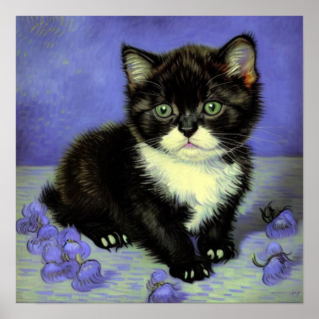 Poster Van Gogh Tuxedo Kitten (Frente)