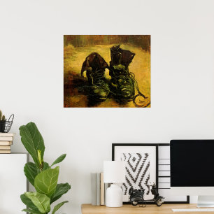 Póster Van Gogh um o par de sapatos, do vintage arte da