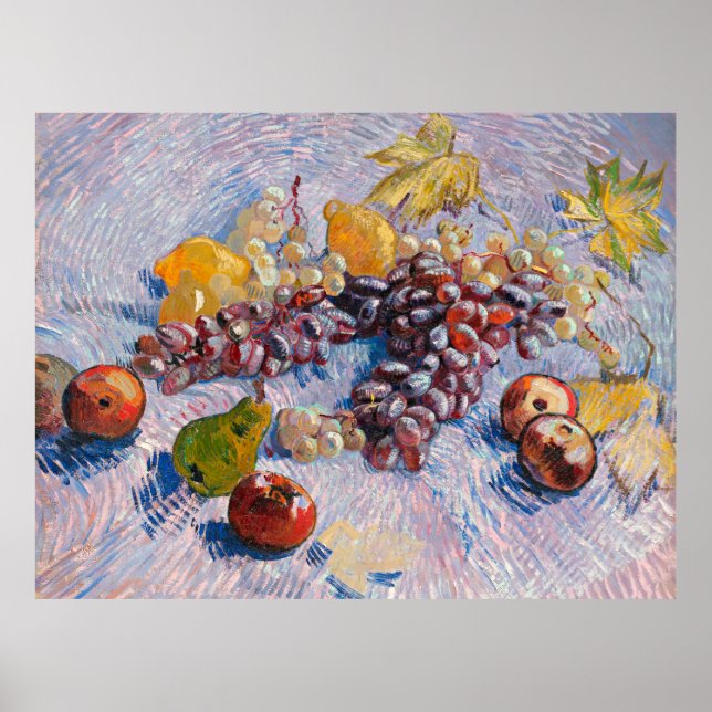 Poster Van Gogh - Uvas, Limões, Peras e Maçãs (Frente)