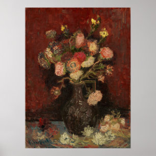 Poster Van Gogh - Vase Com Astras Chinesas E Gladioli