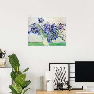 Póster Van Gogh Vase com irrises, Vintage Floral Fine Art