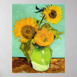 Poster Van Gogh - Vase com Três Girassóis