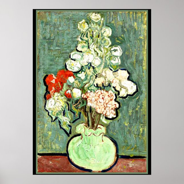 Poster Van Gogh - Vase das Flores, 1890 (Frente)