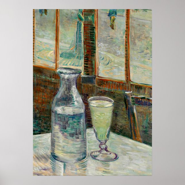 Póster Van Gogh - Vidro da Vida Estática de Absinthe e Ca (Frente)