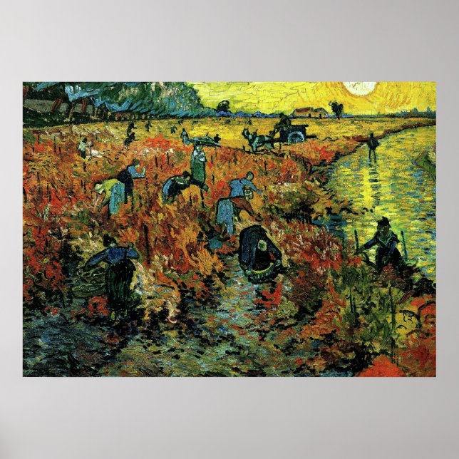 Póster Van Gogh - Vinhas Vermelhas em Arles (Frente)