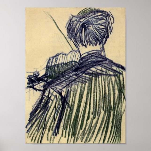 Poster Van Gogh - Violinista visto de trás (Frente)