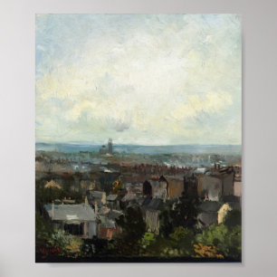 Poster Van Gogh - vista de Paris de Montmartre próximo