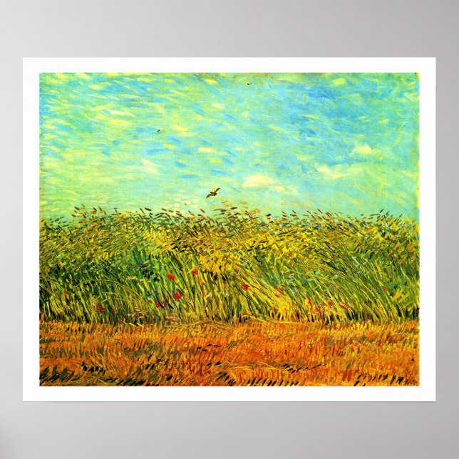 Poster Van Gogh - Wheat Field with a Lark, (Frente)