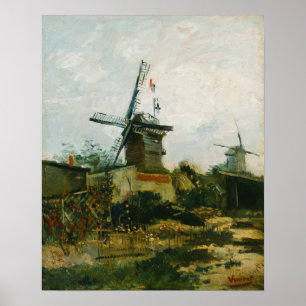 Poster Van Gogh - Windmills on Montmartre