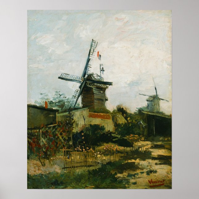 Poster Van Gogh - Windmills On Montmartre (Frente)