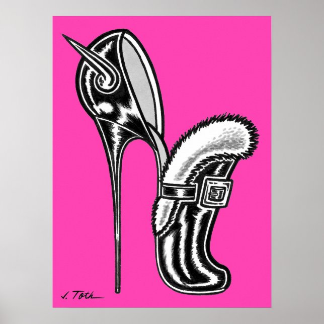 Poster Vana DeVinyl™/Aparada com Forro de Fun-Fur, Salto  (Frente)