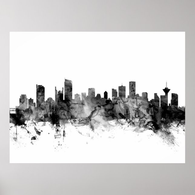 Póster Vancouver Canada Skyline (Frente)