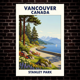 Poster Vancouver, Canadá: Viagens vintage de 1960