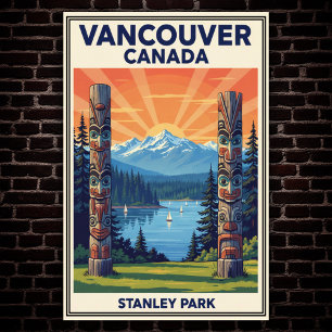 Poster Vancouver, Canadá: Viagens vintage de 1960