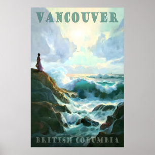 Poster Vancouver Colúmbia Britânica Canadá Costa do Pacíf