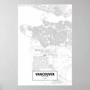 Póster Vancouver, Colúmbia Britânica (preto no branco)