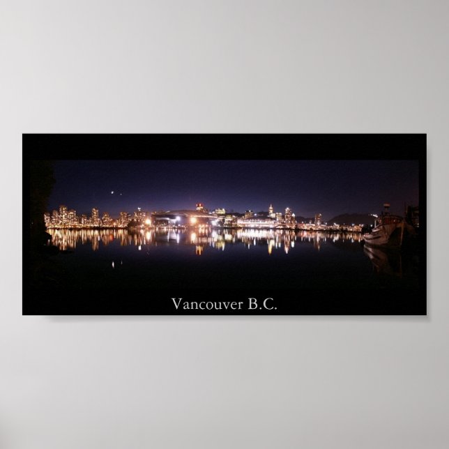Póster Vancouver Night Panorama (Frente)